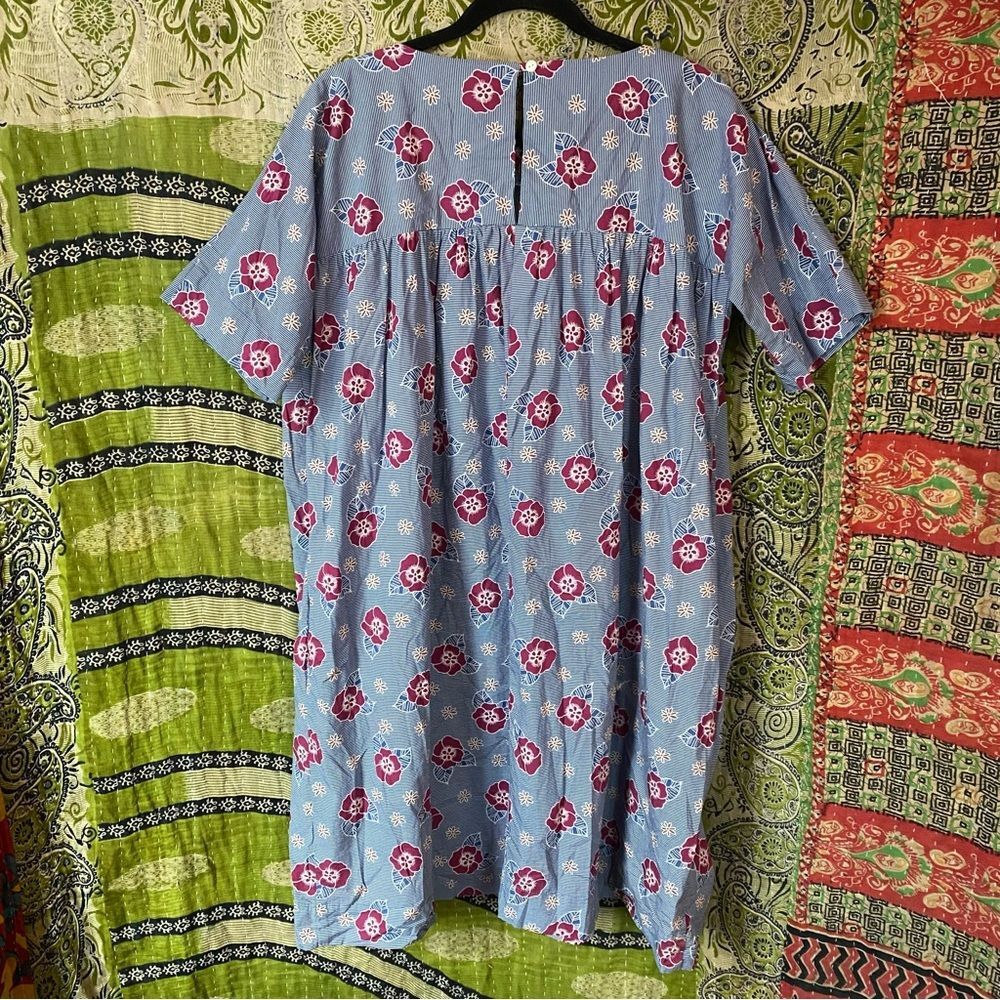 Carleen x Anthropologie Floral Michel Tent Tunic Midi Dress Size Extra Small - Picture 11 of 16